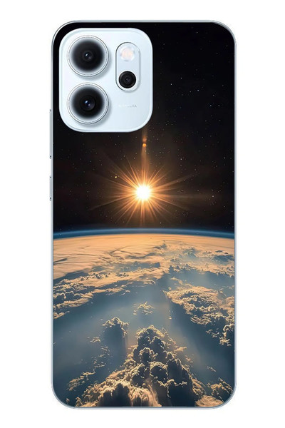 Le Balvo Oppo Reno 14F Uyumlu Uzay Günbatımı Baskılı Silikon Kılıf