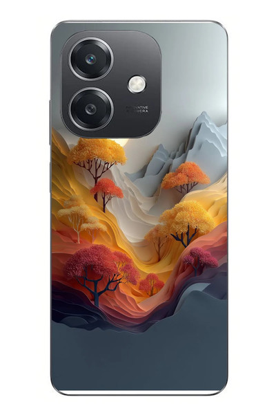 Le Balvo Oppo A3 Uyumlu Renk Dalgalı Manzara Baskılı Silikon Kılıf