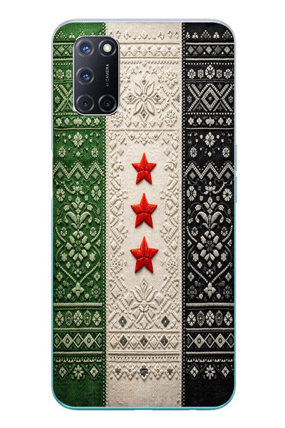 Le Balvo Oppo A52 Uyumlu Suriye Bayrağı Dokuma Baskılı Silikon Kılıf