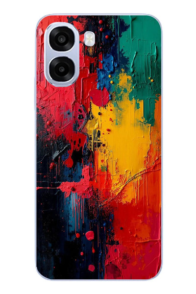 Le Balvo Oppo A6t - A6X Uyumlu Renklerin Dansı Baskılı Silikon Kılıf