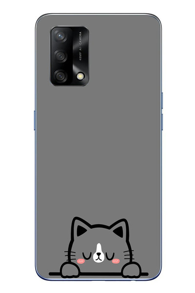 Le Balvo Oppo A74 Uyumlu Uyuyan Kedi Baskılı Silikon Kılıf