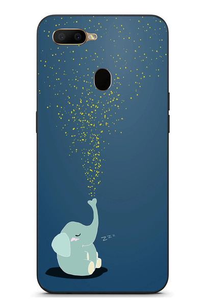 Le Balvo Oppo A5S Uyumlu Uyuyan Fil Baskılı Silikon Kılıf