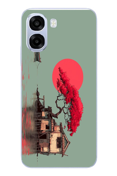 Le Balvo Oppo A6t - A6X Uyumlu Sahil Evi Baskılı Silikon Kılıf