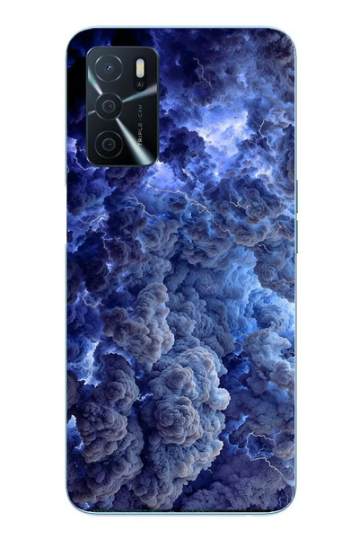 Le Balvo Oppo A16 Uyumlu Mor Bulutlar Baskılı Silikon Kılıf