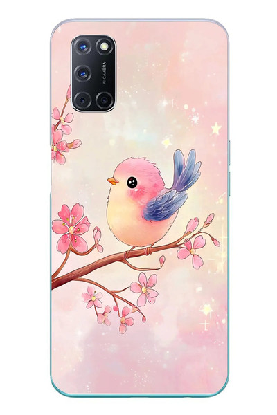 Le Balvo Oppo A52 Uyumlu Dalda ki Kuş Baskılı Silikon Kılıf