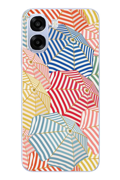 Le Balvo Oppo A6t - A6X Uyumlu Şemsiyeler Baskılı Silikon Kılıf