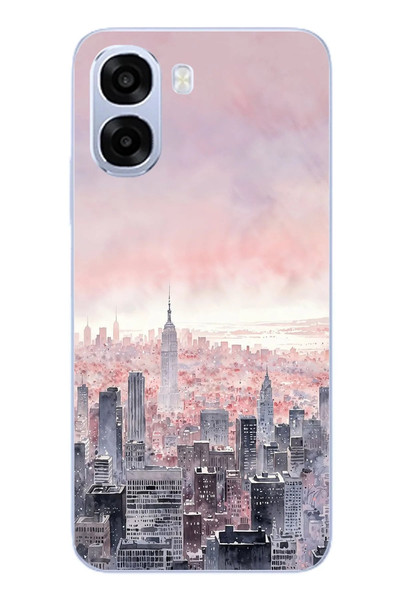 Le Balvo Oppo A6t - A6X Uyumlu Gökdelenler Baskılı Silikon Kılıf