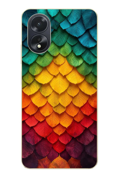 Le Balvo Oppo A38 Uyumlu Efsun Renk Demeti Baskılı Silikon Kılıf