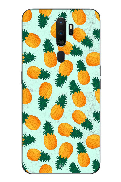 Le Balvo Oppo A5 2020 Uyumlu Ananaslar Baskılı Silikon Kılıf