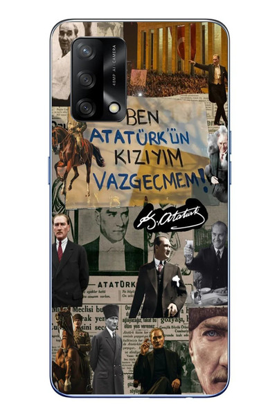 Le Balvo Oppo A74 Uyumlu Ben Atatürk Kızıyım Baskılı Silikon Kılıf