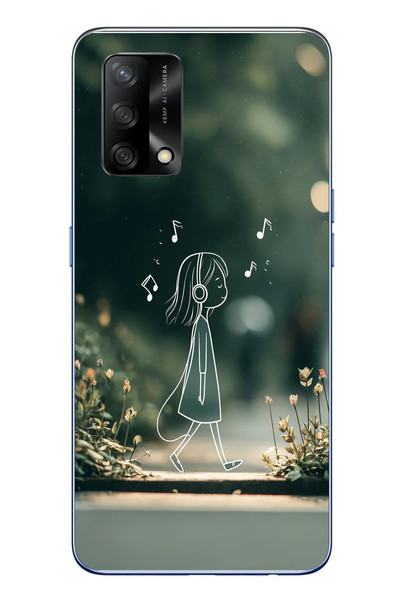 Le Balvo Oppo A74 Uyumlu Neon Kız Çocugu Baskılı Silikon Kılıf