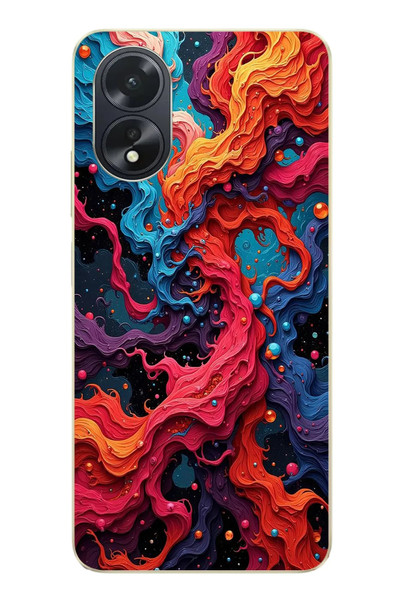 Le Balvo Oppo A38 Uyumlu Dalgaların İz Karışımı Baskılı Silikon Kılıf