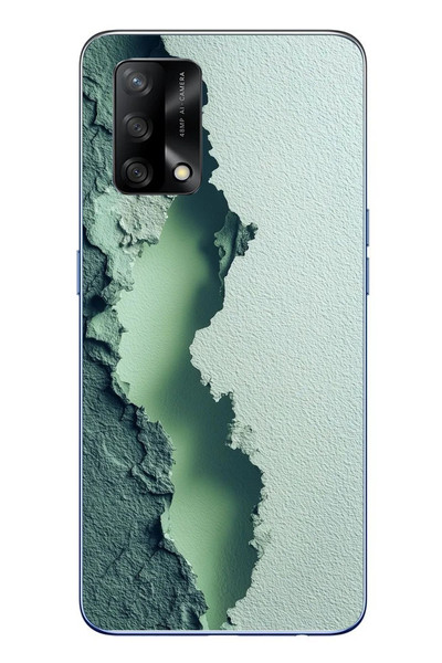 Le Balvo Oppo A74 Uyumlu Koyu Yeşil İzler Baskılı Silikon Kılıf