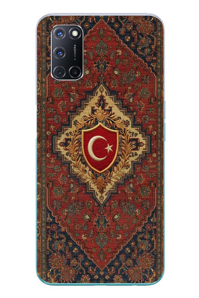 Le Balvo Oppo A52 Uyumlu Türkiye Bayraklı Halı Baskılı Silikon Kılıf
