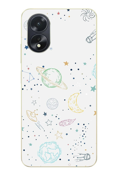 Le Balvo Oppo A38 Uyumlu Uzay Yolculuğu Baskılı Silikon Kılıf