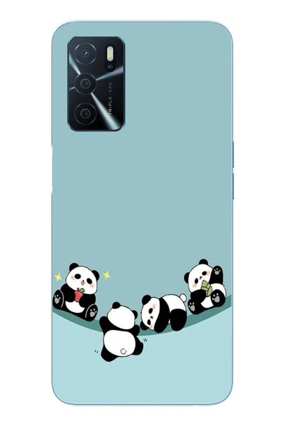 Le Balvo Oppo A16 Uyumlu Panda Ailesi Baskılı Silikon Kılıf