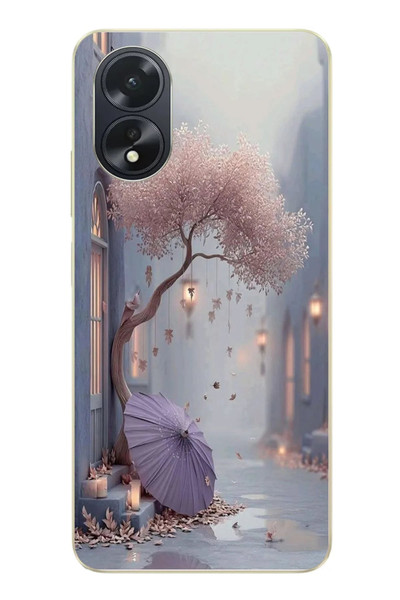 Le Balvo Oppo A38 Uyumlu Mor Lamba Altı Baskılı Silikon Kılıf