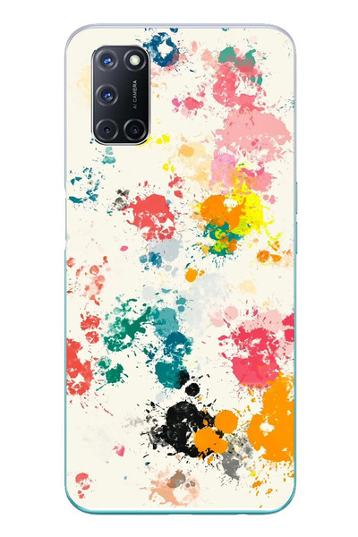 Le Balvo Oppo A52 Uyumlu Renkli Boyalar Baskılı Silikon Kılıf