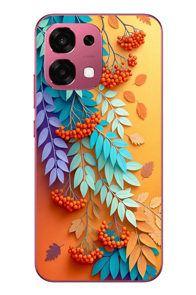 Le Balvo Oppo A6 PRO Uyumlu Pastoral Çicekler Baskılı Silikon Kılıf