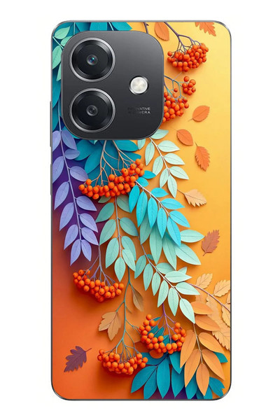 Le Balvo Oppo A3 Uyumlu Pastoral Çicekler Baskılı Silikon Kılıf