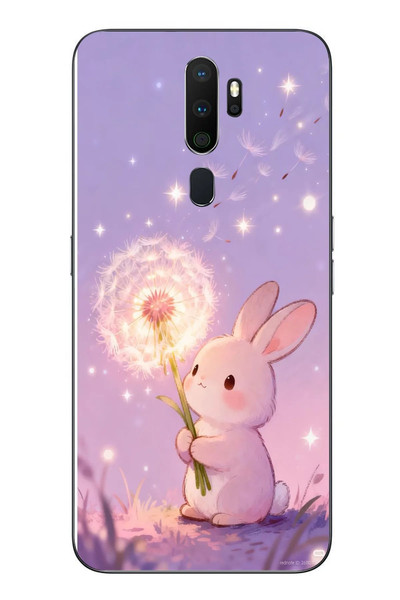 Le Balvo Oppo A5 2020 Uyumlu Büyülü Tavşan Baskılı Silikon Kılıf