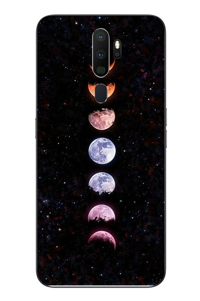Le Balvo Oppo A5 2020 Uyumlu Tüm Gezegenler Baskılı Silikon Kılıf