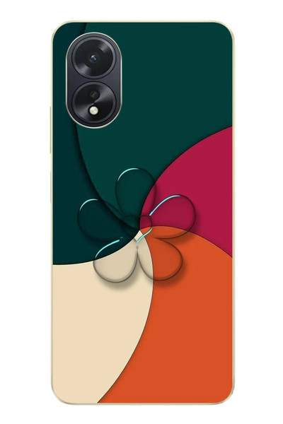 Le Balvo Oppo A38 Uyumlu Modern Yonca Renkleri Baskılı Silikon Kılıf
