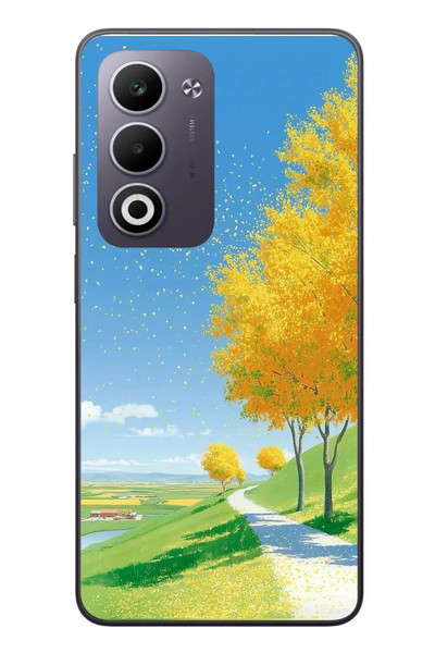 Le Balvo Oppo A5 4G Uyumlu Sarı Sonbahar Ağacı Baskılı Silikon Kılıf