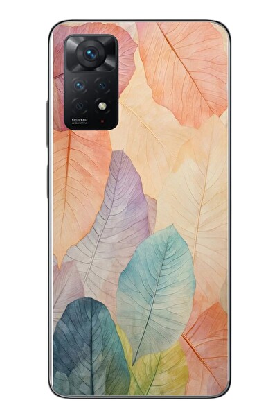Le Balvo Redmi Note 11 Pro 4G Uyumlu Hafif Yapraklar Baskılı Silikon Kılıf