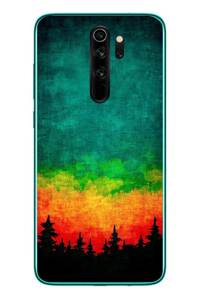 Le Balvo Redmi Note 8 Pro Uyumlu Orman Gecesi Renkli Baskılı Silikon Kılıf
