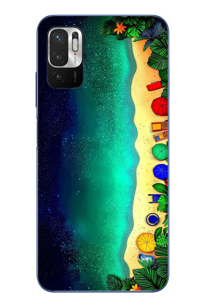 Le Balvo Redmi Note 10 5G Uyumlu Tatil Kumsal Gecesi Baskılı Silikon Kılıf