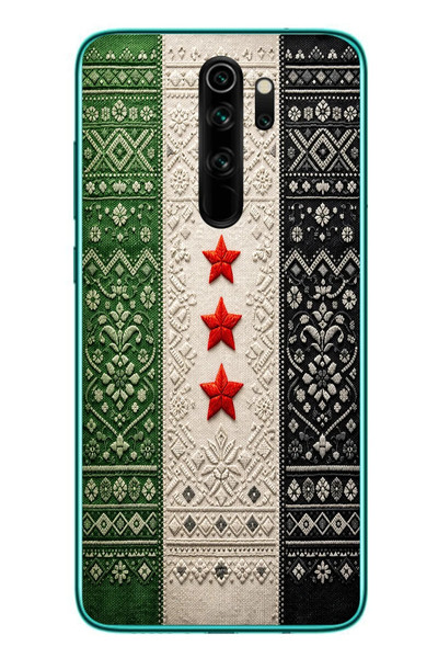 Le Balvo Redmi Note 8 Pro Uyumlu Suriye Bayrağı Dokuma Baskılı Silikon Kılıf