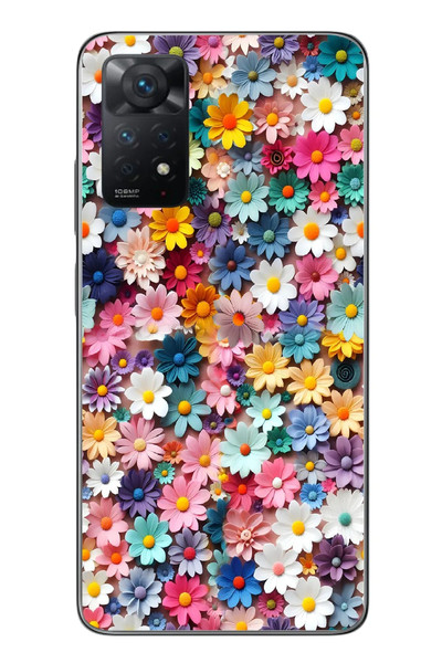 Le Balvo Redmi Note 11 Pro 4G Uyumlu Pastel Çiçekler Baskılı Silikon Kılıf