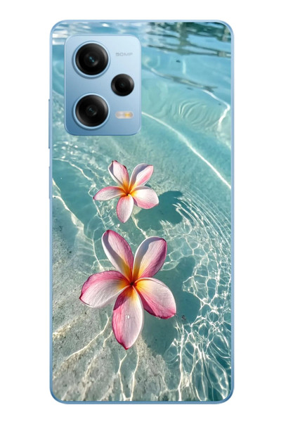 Le Balvo Redmi Note 12 Pro 5G Uyumlu Denizde Çiçekler Baskılı Silikon Kılıf