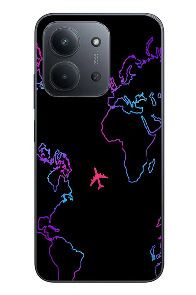 Le Balvo Redmi 15C Uyumlu Dünya Uçuşu Baskılı Silikon Kılıf