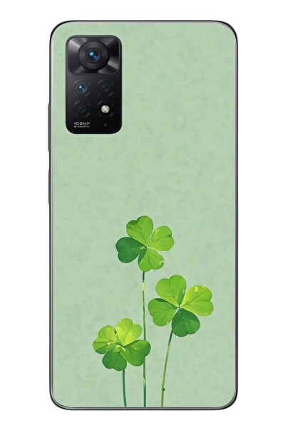 Le Balvo Redmi Note 11 Pro 4G Uyumlu Üçlü Yonca Baskılı Silikon Kılıf