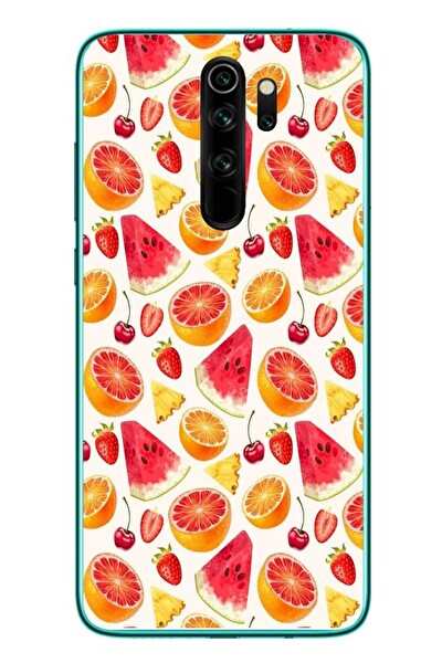 Le Balvo Redmi Note 8 Pro Uyumlu Karpuz ve Kan Portakalı Baskılı Silikon Kılıf