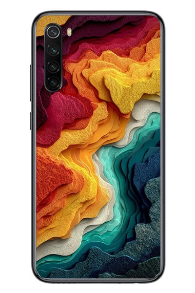 Le Balvo Redmi Note 8 Uyumlu Renk Dalgaları Baskılı Silikon Kılıf