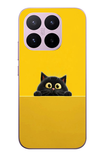 Le Balvo Xiaomi 17T Uyumlu Sarı Gözlü Kedi Baskılı Silikon Kılıf