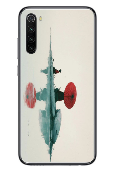 Le Balvo Redmi Note 8 Uyumlu Japon Şemsiyesi Baskılı Silikon Kılıf