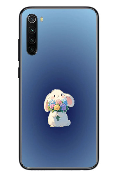 Le Balvo Redmi Note 8 Uyumlu Çiçekli Tavşan Baskılı Silikon Kılıf