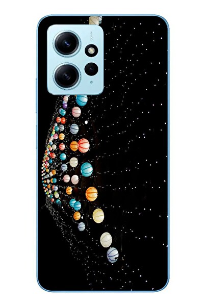 Le Balvo Redmi Note 12 4G Uyumlu Gezegenlerin Dansı Baskılı Silikon Kılıf