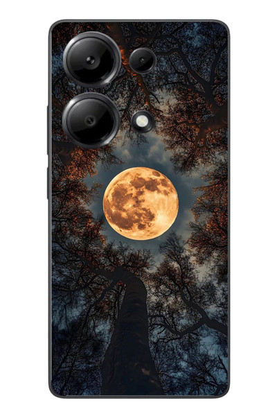 Le Balvo Redmi Note 13 Pro 4G Uyumlu Ay Gökyüzü Baskılı Silikon Kılıf