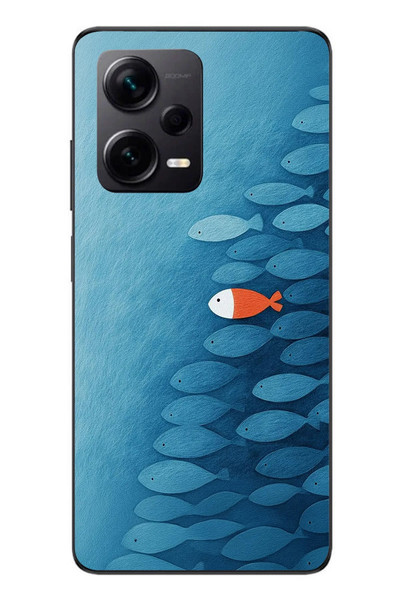 Le Balvo Redmi Note 12 Pro Plus Uyumlu Balıklar Yüzüyor Baskılı Silikon Kılıf