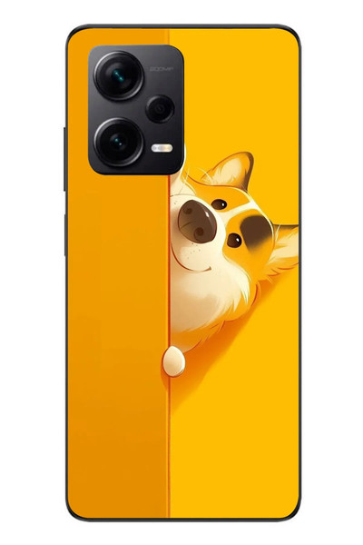 Le Balvo Redmi Note 12 Pro Plus Uyumlu Sarı Köpek Baskılı Silikon Kılıf