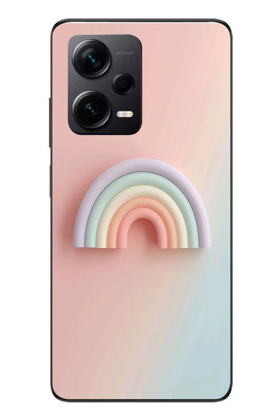 Le Balvo Redmi Note 12 Pro Plus Uyumlu Gökkuşağı Pastel Baskılı Silikon Kılıf