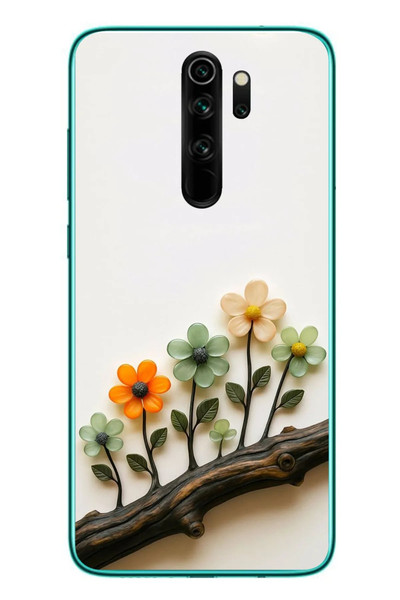 Le Balvo Redmi Note 8 Pro Uyumlu Dalda Açan Çiçekler Baskılı Silikon Kılıf