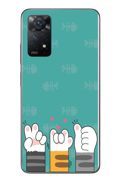 Le Balvo Redmi Note 11 Pro 4G Uyumlu Kedi Patileri Baskılı Silikon Kılıf