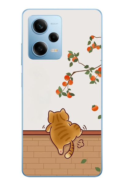 Le Balvo Redmi Note 12 Pro 5G Uyumlu Kedi Tırmanıyor Baskılı Silikon Kılıf