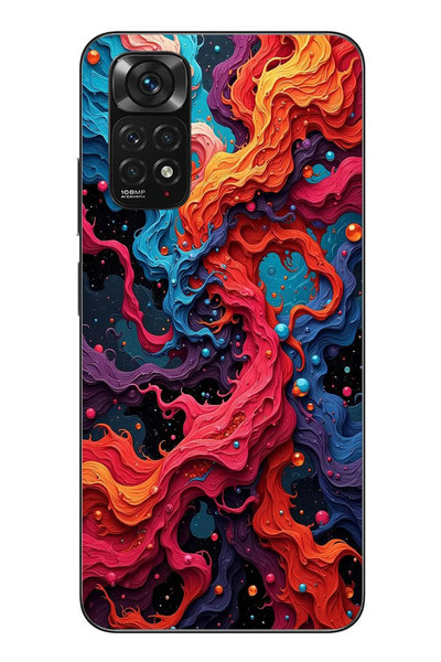 Le Balvo Redmi Note 11 - 11s Uyumlu Dalgaların İz Karışımı Baskılı Silikon Kılıf